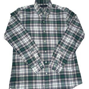 Preppy/Ivy League Traditional Plaid Ralph Lauren Long-sleeved Shirt Men's Med